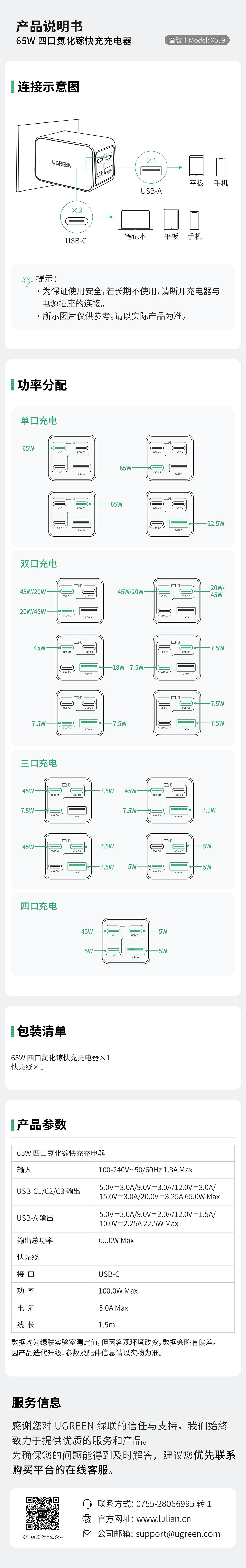 beats36565W四口氮化镓快充充电器套装